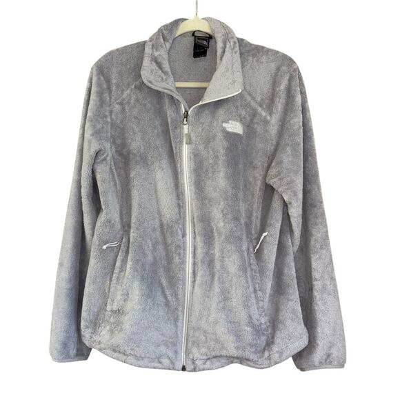 The North Face Osito Full Zip Gray Fleece Jacket Women’s L Warm Comfy Cozy Layer - Picture 1 of 14